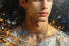 Painting Comes to Life - A Handsome Beautiful Man comes to life and emerges from canvas.
