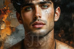 Painting Comes to Life - A Handsome Beautiful Man comes to life and emerges from canvas.