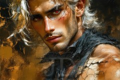 Painting Comes to Life - A Handsome Beautiful Man comes to life and emerges from canvas.
