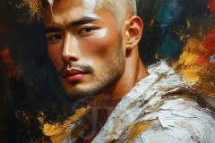 Painting Comes to Life - A Handsome Beautiful Man comes to life and emerges from canvas.