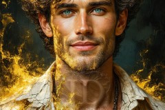 Painting Comes to Life - A Handsome Beautiful Man comes to life and emerges from canvas.