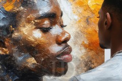 Painting Comes to Life - A Handsome Beautiful Man comes to life and emerges from canvas.