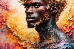 Painting Comes to Life - A Handsome Beautiful Man comes to life and emerges from canvas.