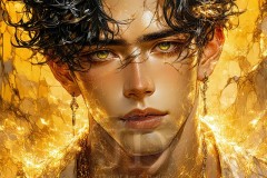 Painting Comes to Life - A Handsome Beautiful Man comes to life and emerges from canvas.