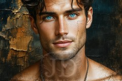 Painting Comes to Life - A Handsome Beautiful Man comes to life and emerges from canvas.