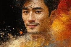 Painting Comes to Life - A Handsome Beautiful Man comes to life and emerges from canvas.