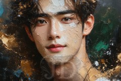 Painting Comes to Life - A Handsome Beautiful Man comes to life and emerges from canvas.