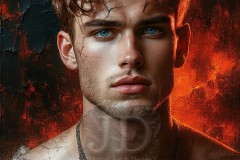 Painting Comes to Life - A Handsome Beautiful Man comes to life and emerges from canvas.