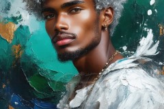 Painting Comes to Life - A Handsome Beautiful Man comes to life and emerges from canvas.