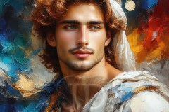 Painting Comes to Life - A Handsome Beautiful Man comes to life and emerges from canvas.
