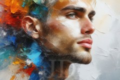 Painting Comes to Life - A Handsome Beautiful Man comes to life and emerges from canvas.