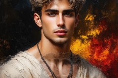 Painting Comes to Life - A Handsome Beautiful Man comes to life and emerges from canvas.