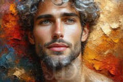 Painting Comes to Life - A Handsome Beautiful Man comes to life and emerges from canvas.