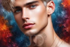 Painting Comes to Life - A Handsome Beautiful Man comes to life and emerges from canvas.