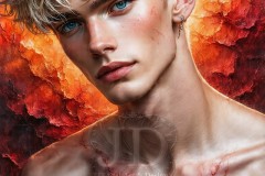 Painting Comes to Life - A Handsome Beautiful Man comes to life and emerges from canvas.