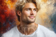 Painting Comes to Life - A Handsome Beautiful Man comes to life and emerges from canvas.