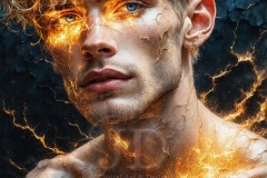 Painting Comes to Life - A Handsome Beautiful Man comes to life and emerges from canvas.