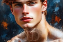 Painting Comes to Life - A Handsome Beautiful Man comes to life and emerges from canvas.
