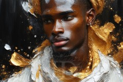Painting Comes to Life - A Handsome Beautiful Man comes to life and emerges from canvas.