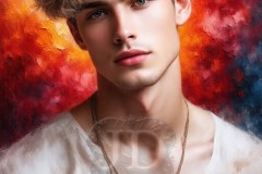 Painting Comes to Life - A Handsome Beautiful Man comes to life and emerges from canvas.