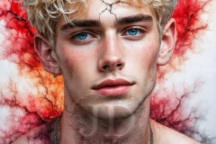 Painting Comes to Life - A Handsome Beautiful Man comes to life and emerges from canvas.