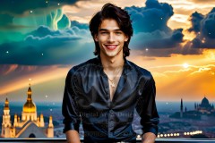 The Men of the Golden City is a collection of AI generated images of beautiful,glamorous,handsome guys in the heavens.
