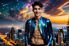 The Men of the Golden City is a collection of AI generated images of beautiful,glamorous,handsome guys in the heavens.