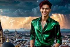 The Men of the Golden City is a collection of AI generated images of beautiful,glamorous,handsome guys in the heavens.
