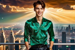 The Men of the Golden City is a collection of AI generated images of beautiful,glamorous,handsome guys in the heavens.