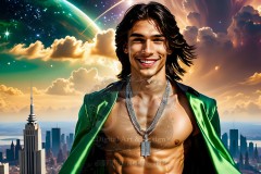 The Men of the Golden City is a collection of AI generated images of beautiful,glamorous,handsome guys in the heavens.