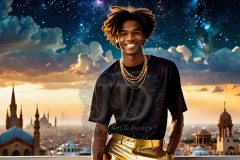 The Men of the Golden City is a collection of AI generated images of beautiful,glamorous,handsome guys in the heavens.