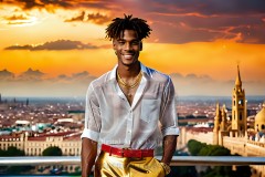 The Men of the Golden City is a collection of AI generated images of beautiful,glamorous,handsome guys in the heavens.
