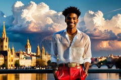 The Men of the Golden City is a collection of AI generated images of beautiful,glamorous,handsome guys in the heavens.
