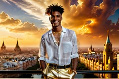 The Men of the Golden City is a collection of AI generated images of beautiful,glamorous,handsome guys in the heavens.