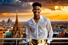 The Men of the Golden City is a collection of AI generated images of beautiful,glamorous,handsome guys in the heavens.
