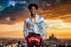 The Men of the Golden City is a collection of AI generated images of beautiful,glamorous,handsome guys in the heavens.