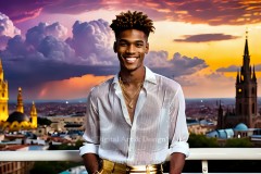 The Men of the Golden City is a collection of AI generated images of beautiful,glamorous,handsome guys in the heavens.