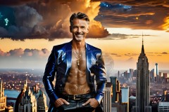 The Men of the Golden City is a collection of AI generated images of beautiful,glamorous,handsome guys in the heavens.