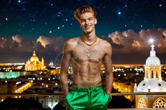 The Men of the Golden City is a collection of AI generated images of beautiful,glamorous,handsome guys in the heavens.
