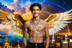 The Men of the Golden City is a collection of AI generated images of beautiful,glamorous,handsome guys in the heavens.