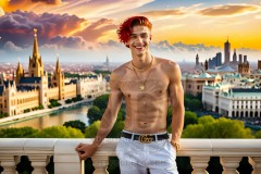 The Men of the Golden City is a collection of AI generated images of beautiful,glamorous,handsome guys in the heavens.