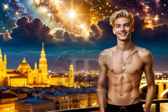 The Men of the Golden City is a collection of AI generated images of beautiful,glamorous,handsome guys in the heavens.