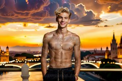 The Men of the Golden City is a collection of AI generated images of beautiful,glamorous,handsome guys in the heavens.