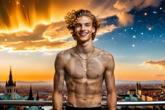 The Men of the Golden City is a collection of AI generated images of beautiful,glamorous,handsome guys in the heavens.