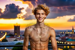 The Men of the Golden City is a collection of AI generated images of beautiful,glamorous,handsome guys in the heavens.