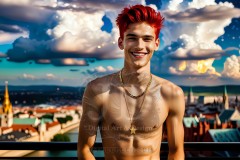 The Men of the Golden City is a collection of AI generated images of beautiful,glamorous,handsome guys in the heavens.