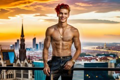 The Men of the Golden City is a collection of AI generated images of beautiful,glamorous,handsome guys in the heavens.