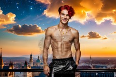 The Men of the Golden City is a collection of AI generated images of beautiful,glamorous,handsome guys in the heavens.