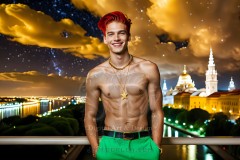 The Men of the Golden City is a collection of AI generated images of beautiful,glamorous,handsome guys in the heavens.
