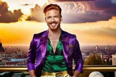 The Men of the Golden City is a collection of AI generated images of beautiful,glamorous,handsome guys in the heavens.